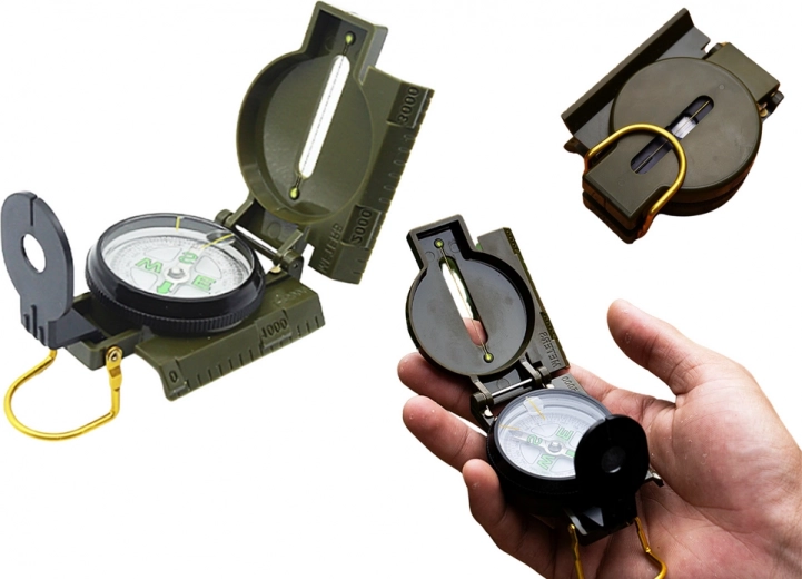 Turystyczny okrągły kompas z fluorescencyjnymi wskaźnikami