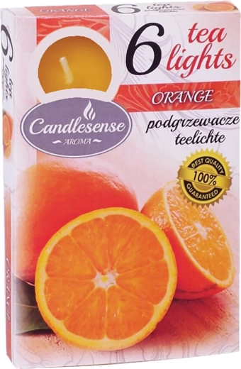 Zapachowa świeczka tealight Pomarańcza, 6 szt.