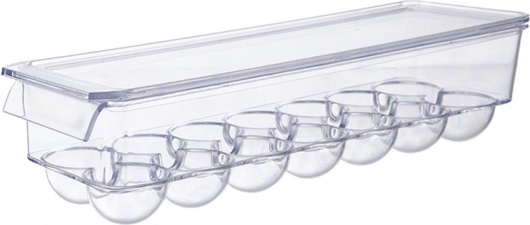 Plastikowy pojemnik na jajka z pokrywką, 14 szt.