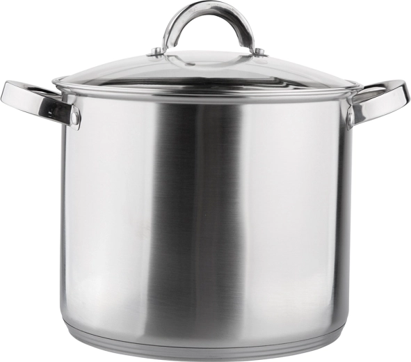 Wysoki garnek ze stali nierdzewnej Fabio 24 cm, 8,5 l ze szklaną pokrywką