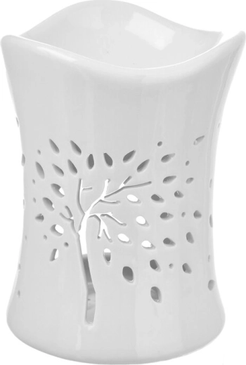 Porcelanowa aromalampa Drzewo Życia biała