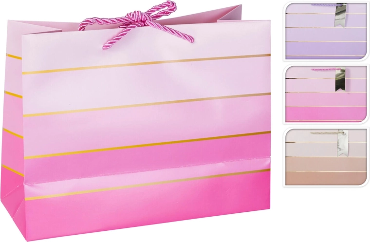Papierowa torba prezentowa 23 × 18 × 10 cm – mix 3 kolorów