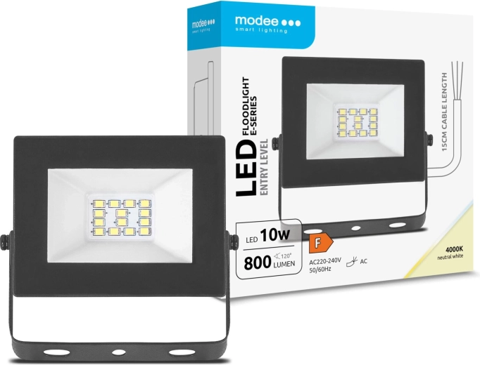 Reflektor LED Modee E‑Series Slim 10 W, 800 lm, 120°, neutralna biel 4000 K