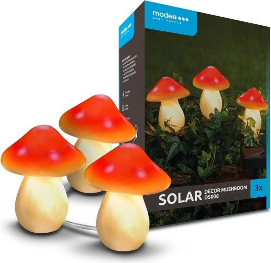 Modee dekoracyjne solarne lampy LED w kształcie grzybków, 3 szt.