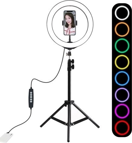 Okrągłe światło RGBW 26 cm ze statywem 1,1 m PULUZ