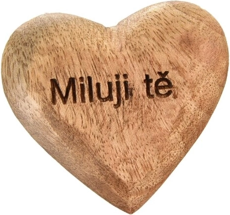 Serce w kolorze mango z napisem Kocham cię