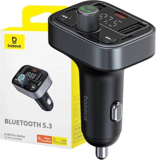 Baseus S-09 Pro Bluetooth FM transmiter do auta czarny