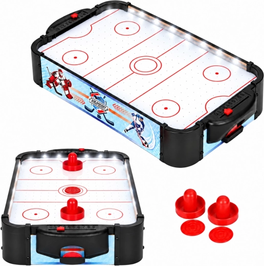 Dziecięcy stołowy air hockey z oświetleniem LED 58 cm ECOTOYS