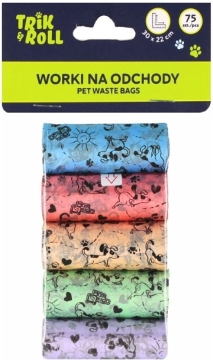 Woreczki na psie odchody 75 szt. (4 rolki)