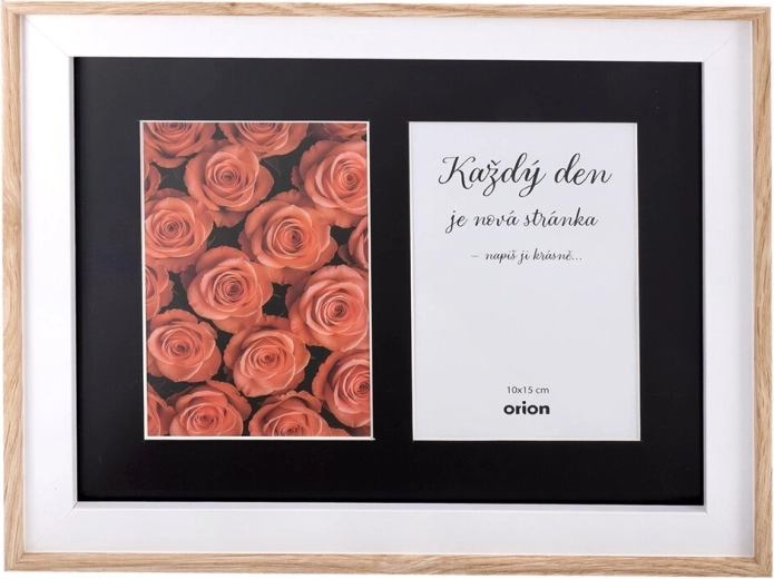 Drewniana ramka na zdjęcia – kolaż na 2 fotografie 10 × 15 cm, beżowa, 24 × 29 cm