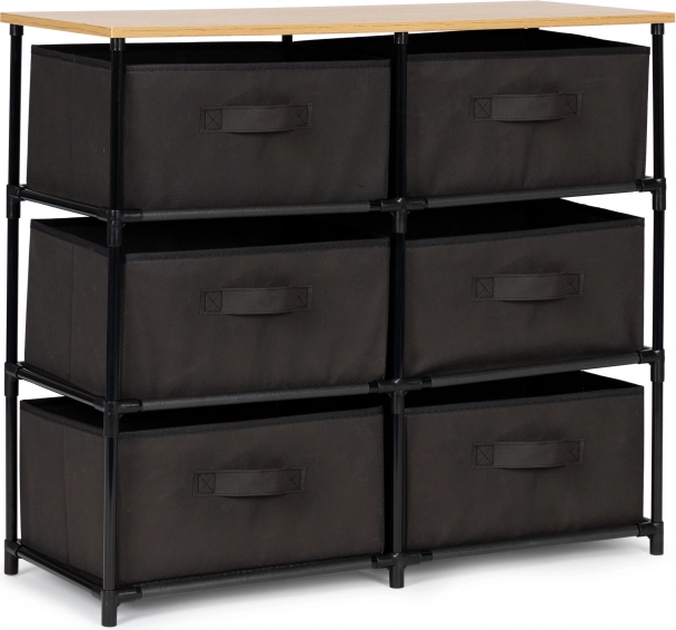 Tekstylowa szafka z 6 szufladami, szara