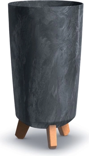 Doniczka na nóżkach z efektem betonu, antracyt, 19,5 cm
