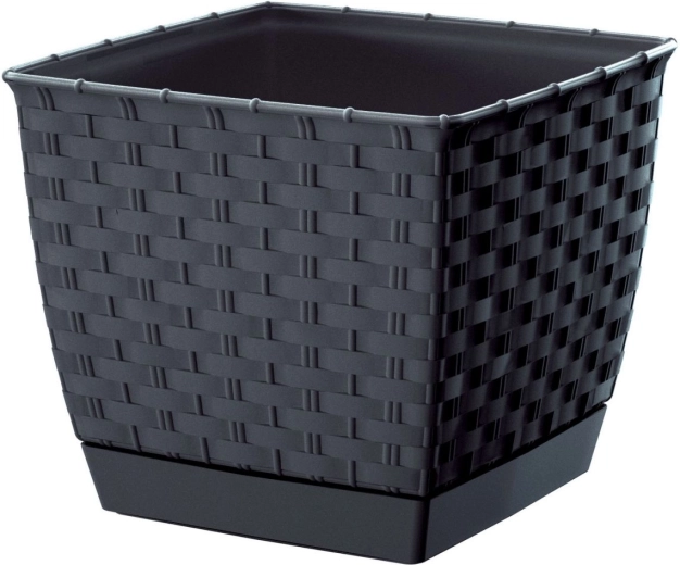 Doniczka kwadratowa Ratolla Square 22 cm antracyt