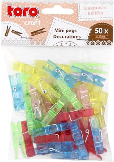 Plastikowe mini klamerki TORO 50 szt.