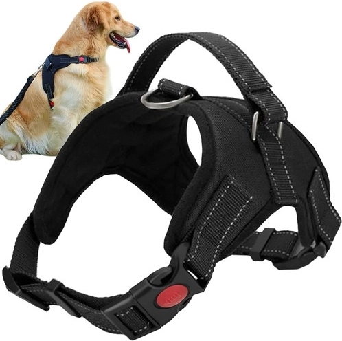 Beznaciskowe szelki dla psa M, czarne