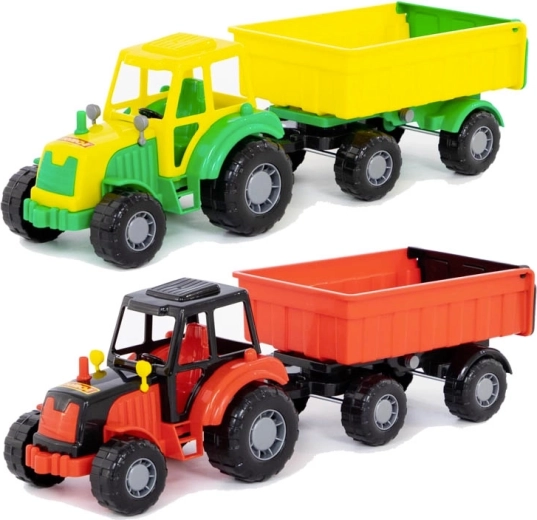Plastowy traktor z przyczepą dla dzieci