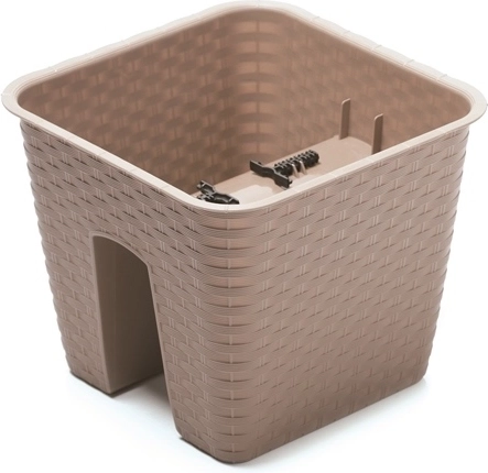 Wisząca donica na balustradę Ratolla 28 cm – mocha