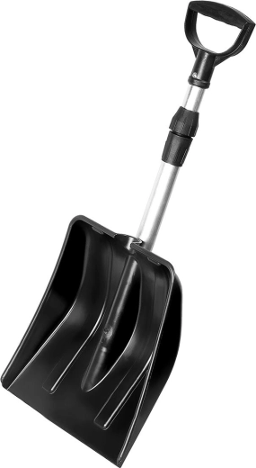 Łopata do śniegu YETI z ergonomicznym uchwytem i teleskopowym aluminiowym trzonkiem 31 × 34,5 cm
