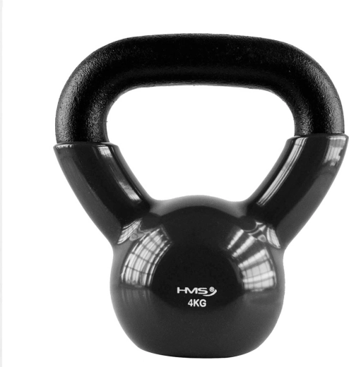 Kettlebell HMS 4 kg z powłoką winylową, czarny