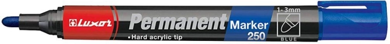 Permanentny marker LUXOR 250 niebieski, okrągła końcówka 2–3 mm