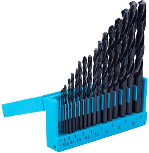 Zestaw wierteł HSS do metalu 1,0–13,0 mm, 19 elementów