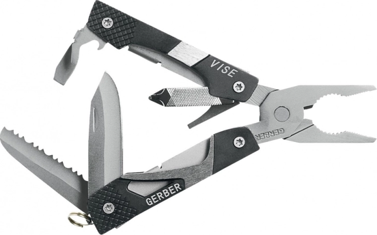 Multitool Gerber Vise Pocket Tool, czarny, 10 funkcji