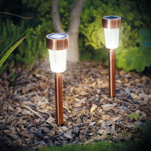 Brązowa solarna lampa ogrodowa LED