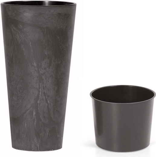 Doniczka Prosperplast Tubus Slim Beton Effect antracyt 25 cm