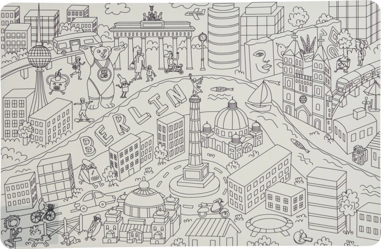 Plastowa podkładka Miasta 43,5 × 28,5 cm, mix 4 dekorów