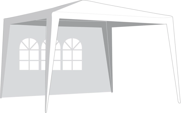 Boczna ścianka do altany 3 × 3 m z oknem, biała, 295 × 190 cm