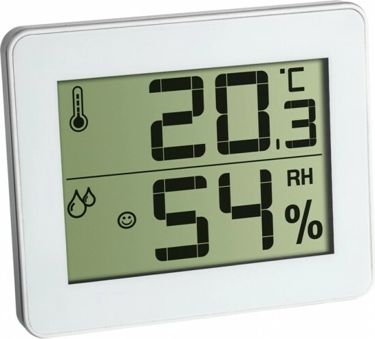 Cyfrowy termometr i higrometr TFA, biały