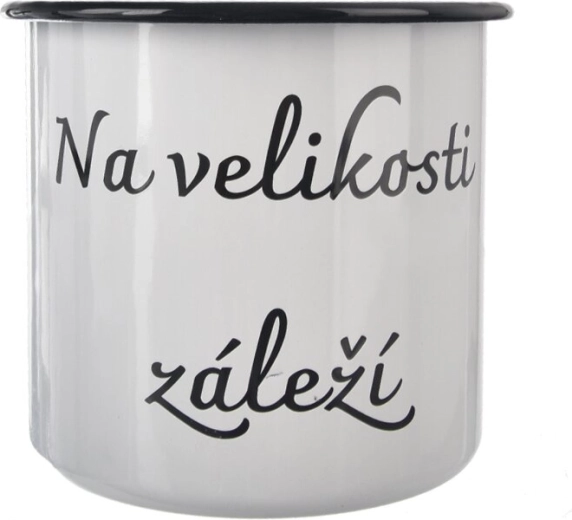 Biały kubek emaliowany 1 l