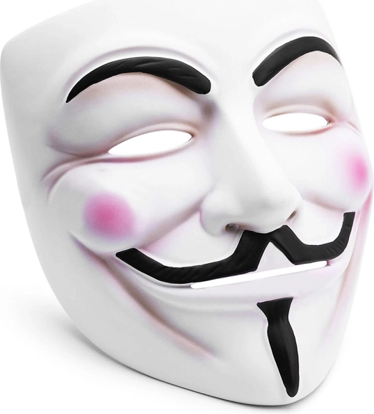 Maska Guy Fawkes ANONYMOUS V jak Vendetta, biała