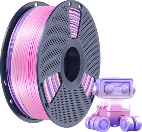 Błyszczący efekt silk i tęczowy gradient