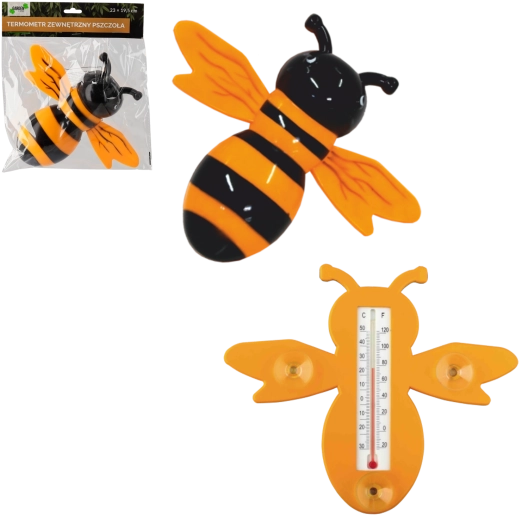Zewnętrzny termometr w kształcie pszczoły z przyssawkami 23 × 19,5 cm