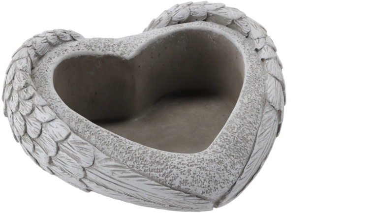Cementowa doniczka w kształcie serca, szara 21 × 20,5 × 9 cm