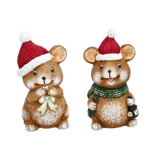 Świąteczna dekoracyjna figurka chomika - 1 sztuka