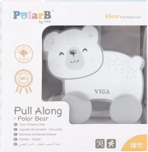 Drewniana zabawka do ciągnięcia Niedźwiedź polarny