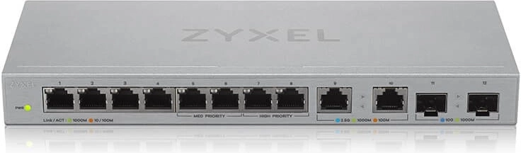Niezarządzany przełącznik multigigabitowy 12× portów z 2× 2,5G i 2× SFP+ ZYXEL XGS1010-12