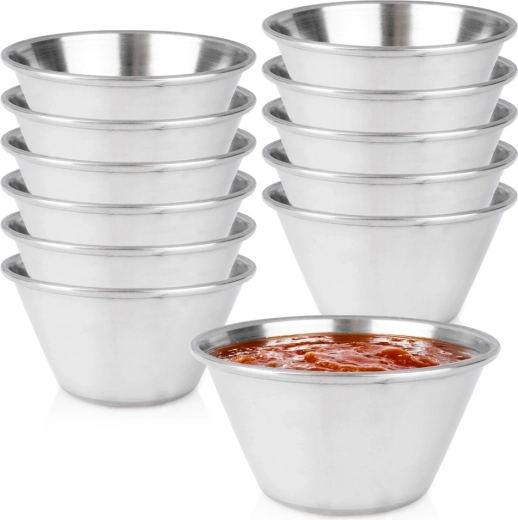 Stalowe miseczki na dipy Vilde 90 ml, 12 szt.