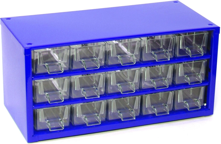 Metalowa szafka z 15 małymi szufladami 30,5 × 15 × 15,5 cm TOKOZ