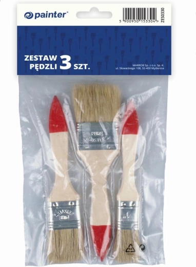 Zestaw płaskich pędzli malarskich 3 szt. (1/2", 1", 2")