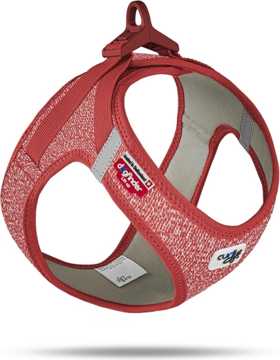 Curli szelki dla psów z wełną merino i klamrą, czerwone, rozmiar L (8–13 kg)