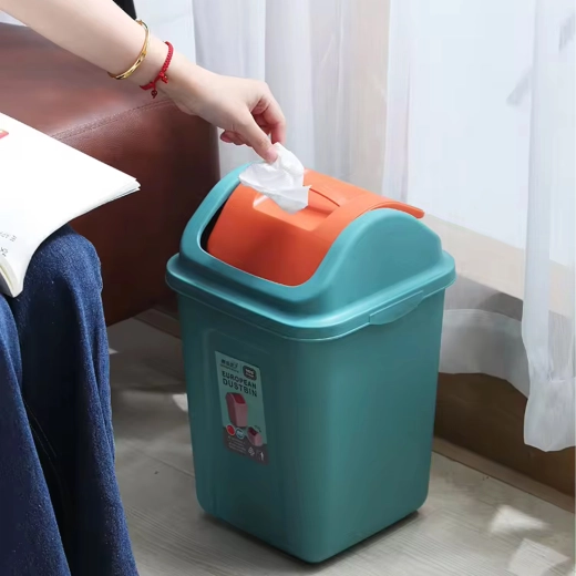Plastikowy kosz uchylny do segregacji odpadów 10 l – turkusowy
