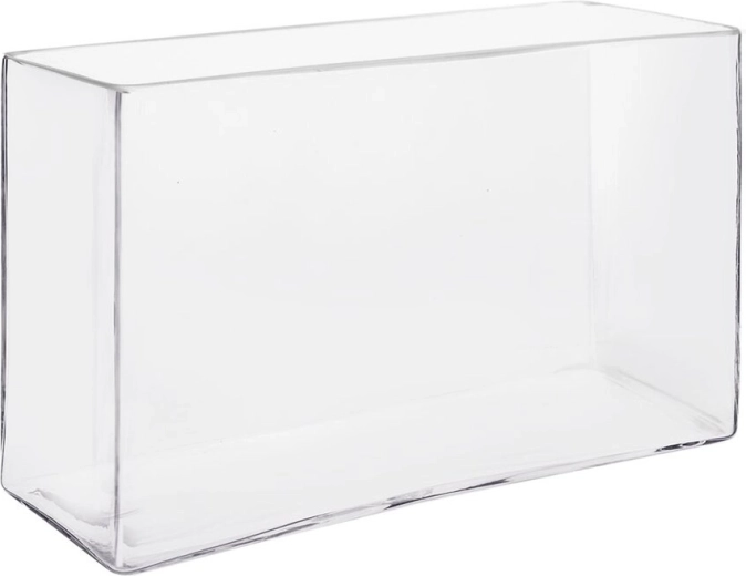 Przezroczysty szklany wazon 24,5 × 8 × 15,5 cm