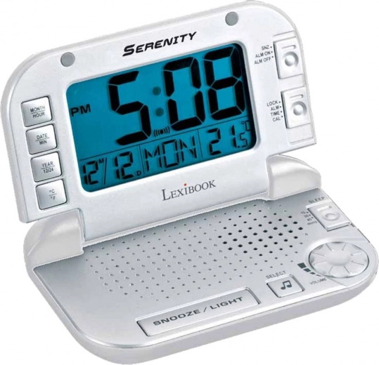 Podróżny budzik z relaksującymi dźwiękami natury i podświetlanym wyświetlaczem