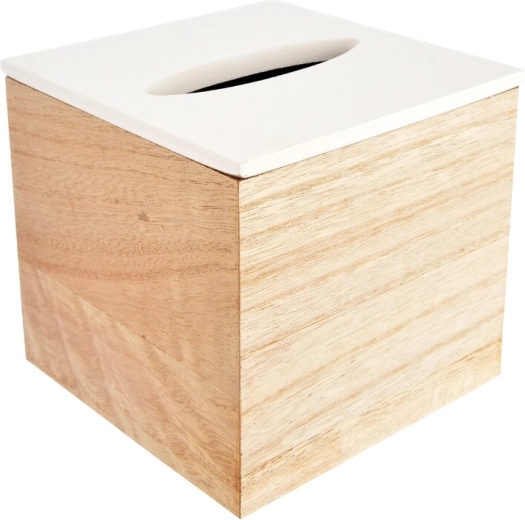 Pudełko na chusteczki papierowe beżowo-białe 14 × 14 × 13 cm