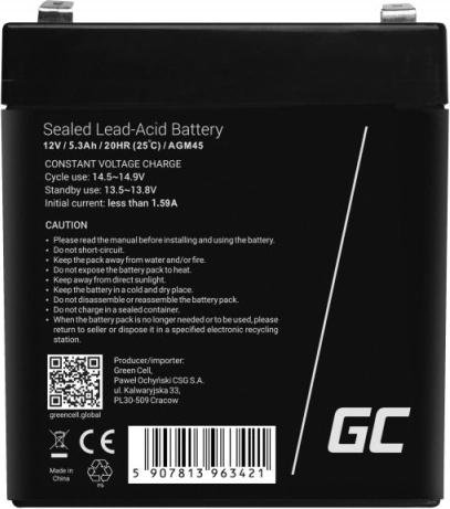 Bezobsługowe bezpieczeństwo VRLA/AGM