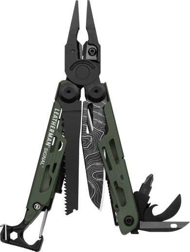 Multifunkcjonalne narzędzie Leatherman Signal Green Topo z 19 funkcjami