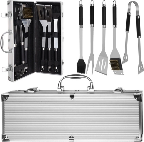 Akcesoria do grillowania - zestaw 5 elementów + etui